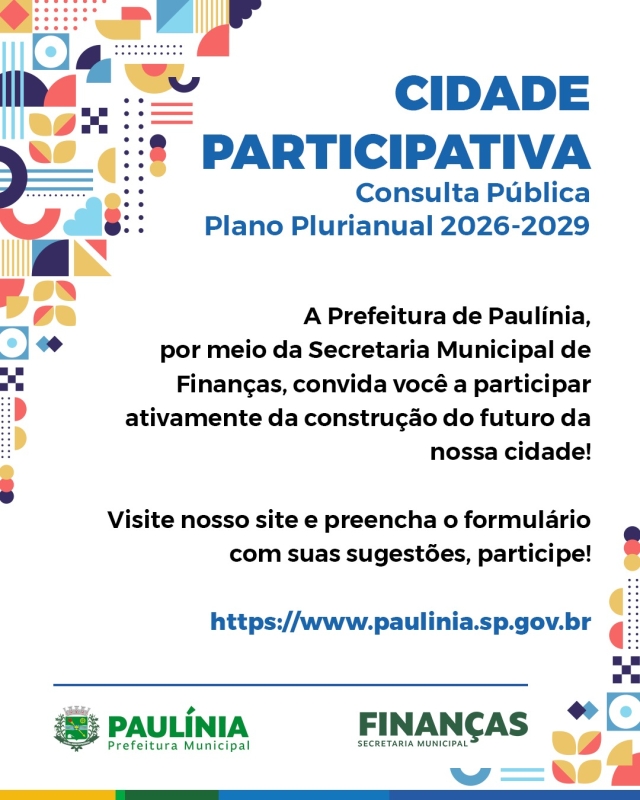 Paulínia abre Consulta Pública para população opinar sobre melhorias para o futuro da cidade