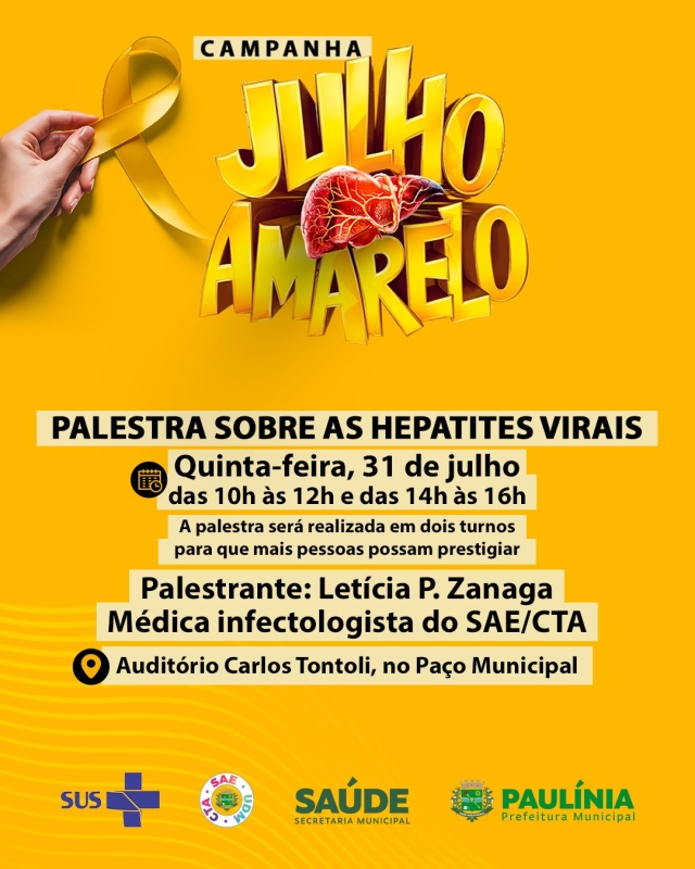 Prefeitura de Paulínia promove palestra sobre prevenção e diagnóstico das hepatites virais