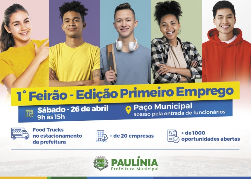 Prefeitura de Paulínia oferece mais de 1.000 vagas no 1º Feirão do Emprego de 2025, neste sábado, 26 de abril