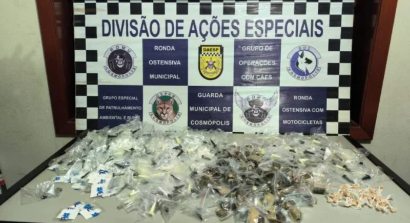ROMU apreende mais de 770 porções de drogas em Cosmópolis