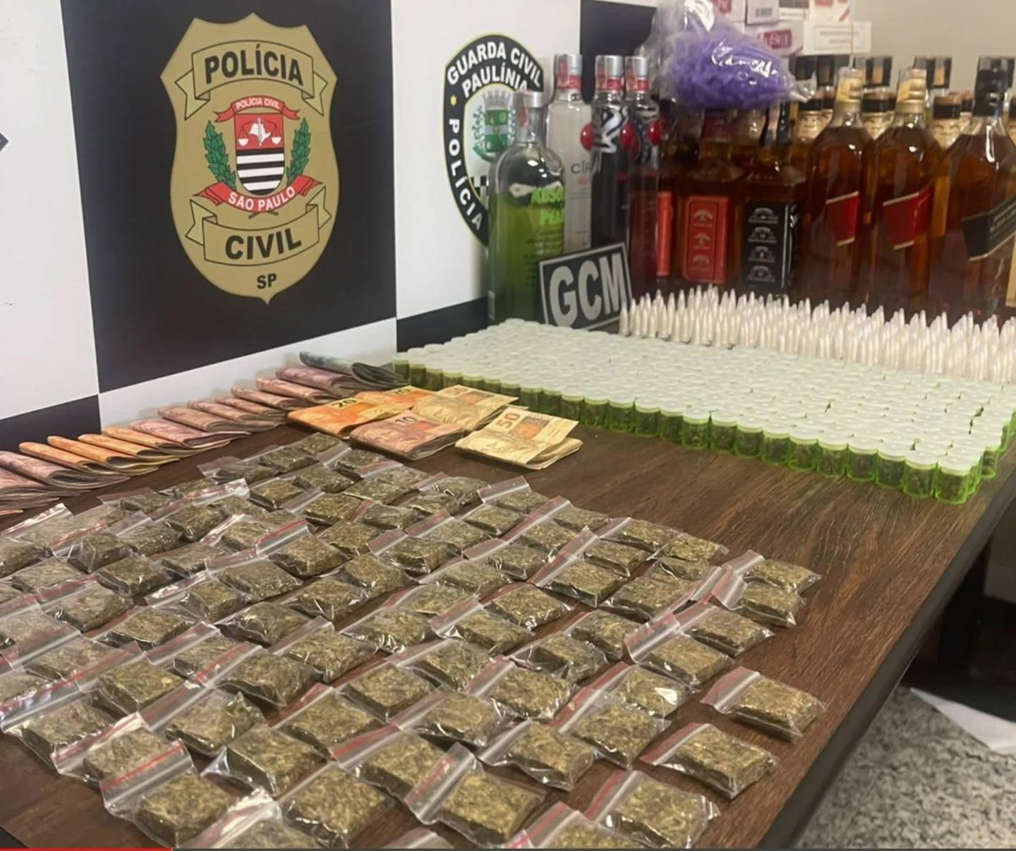 GCM prende traficante e apreende grande quantidade de drogas, dinheiro e bebidas
