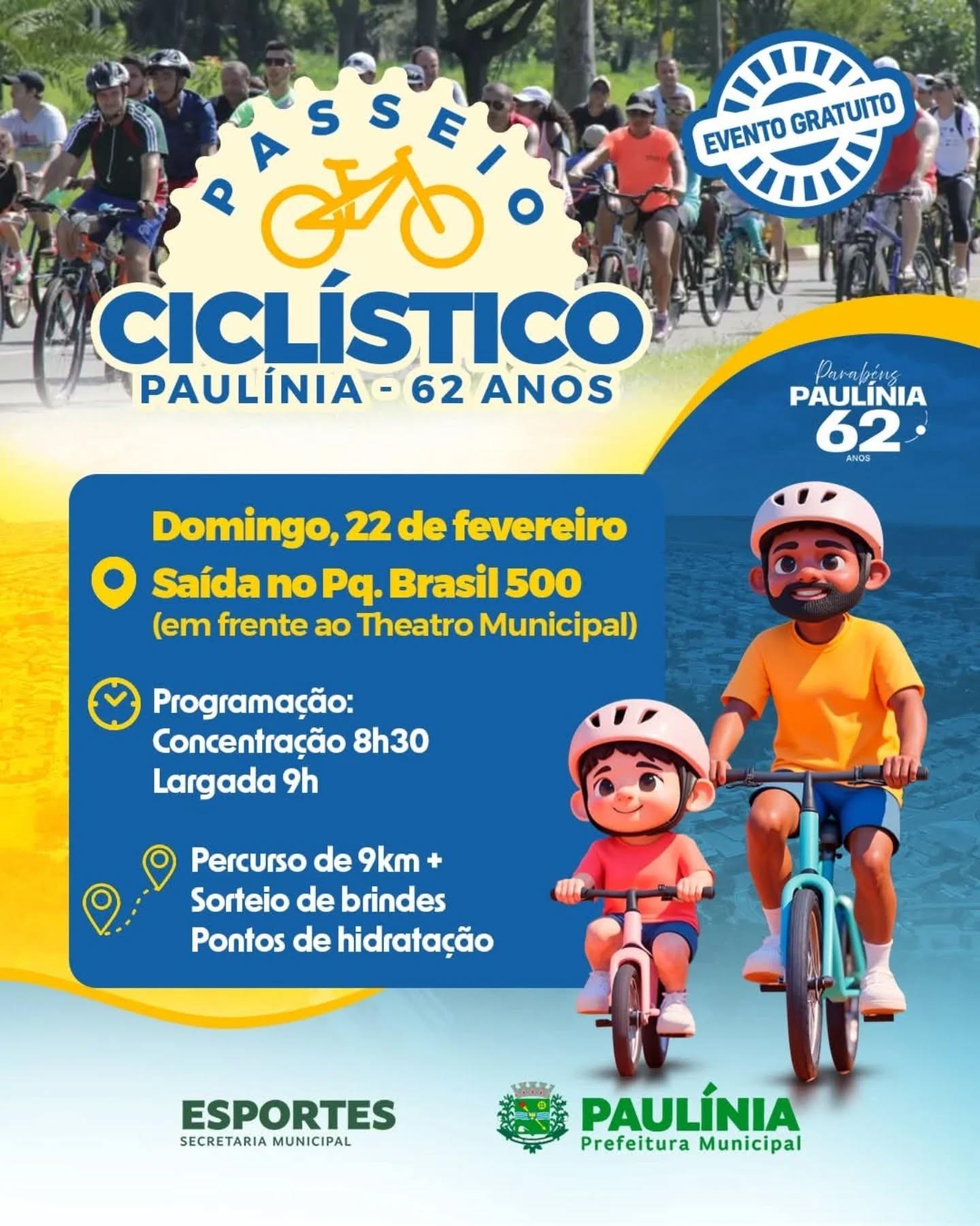 Paulínia promove passeio ciclistico no próximo dia 22